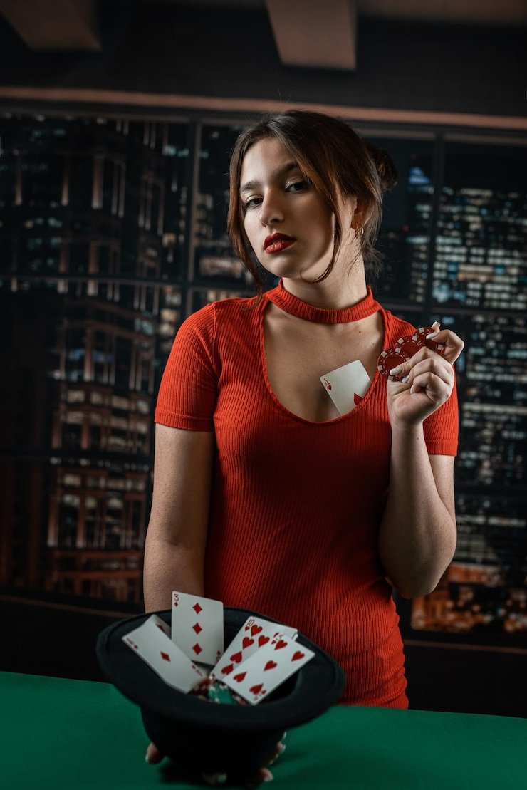 Antarmuka permainan live-dealer Pretty Gaming dengan dealer, chat, dan kontrol taruhan